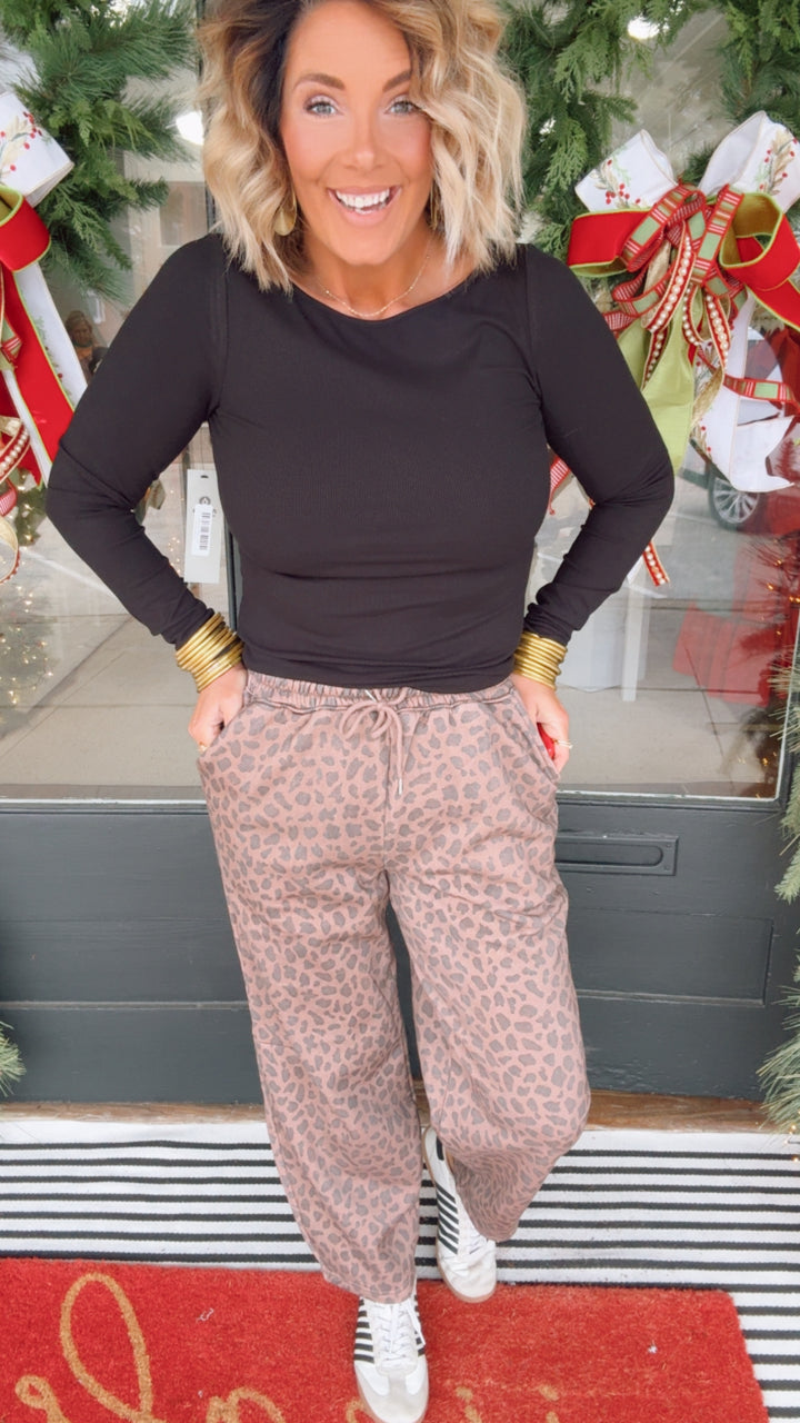 Leopard Barrel Jogger