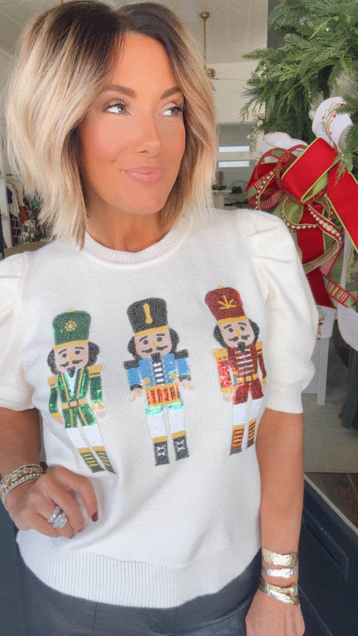 Sequin Nutcracker Sweater