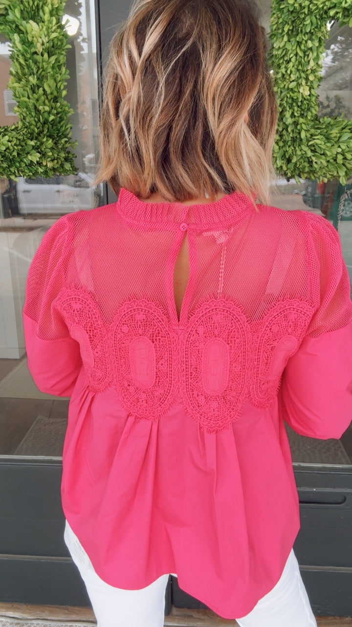 The Fuchsia Mesh Top