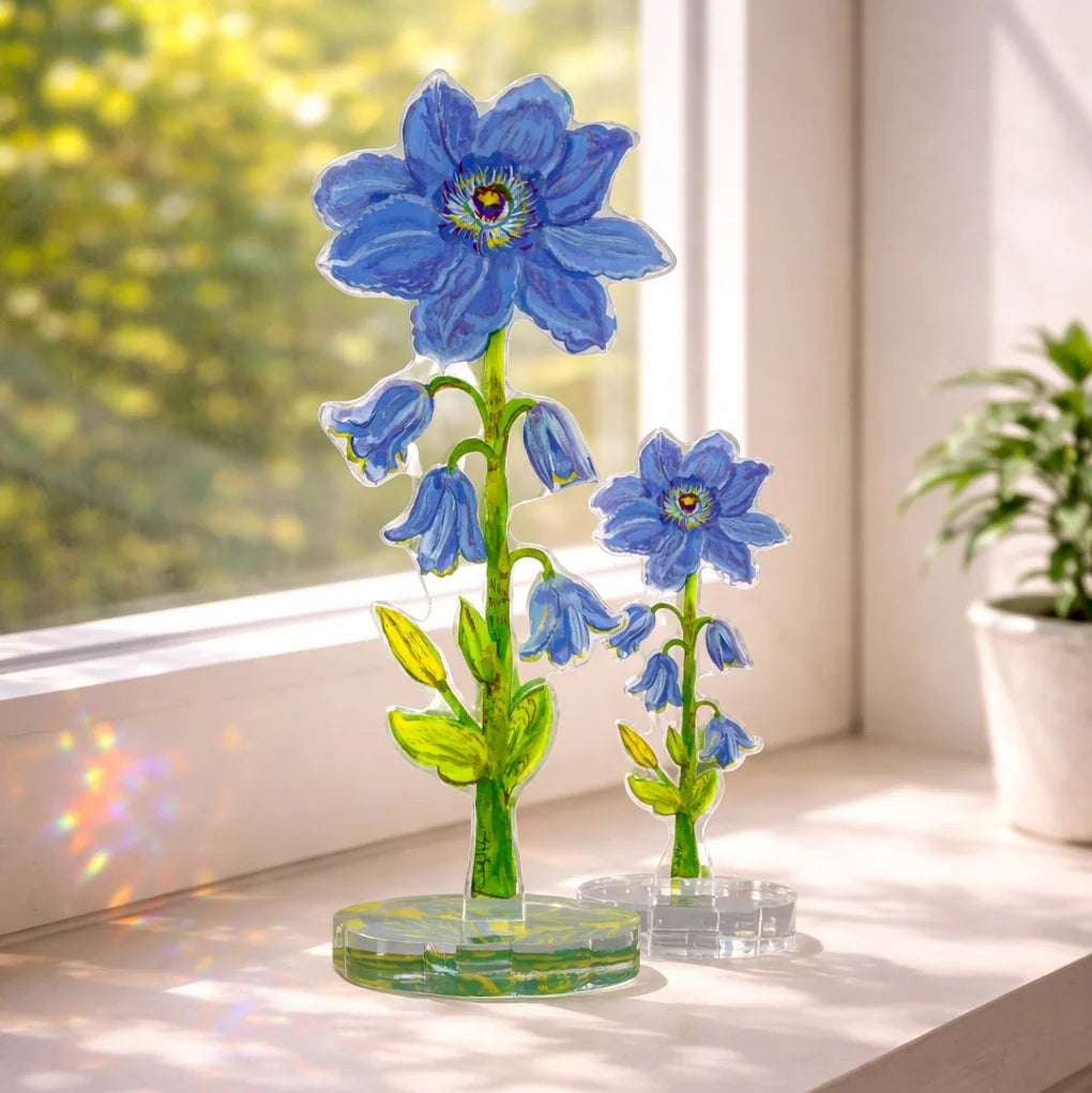 Purple Clematis Acrylic Floral/SM (Stand Sold Separately)