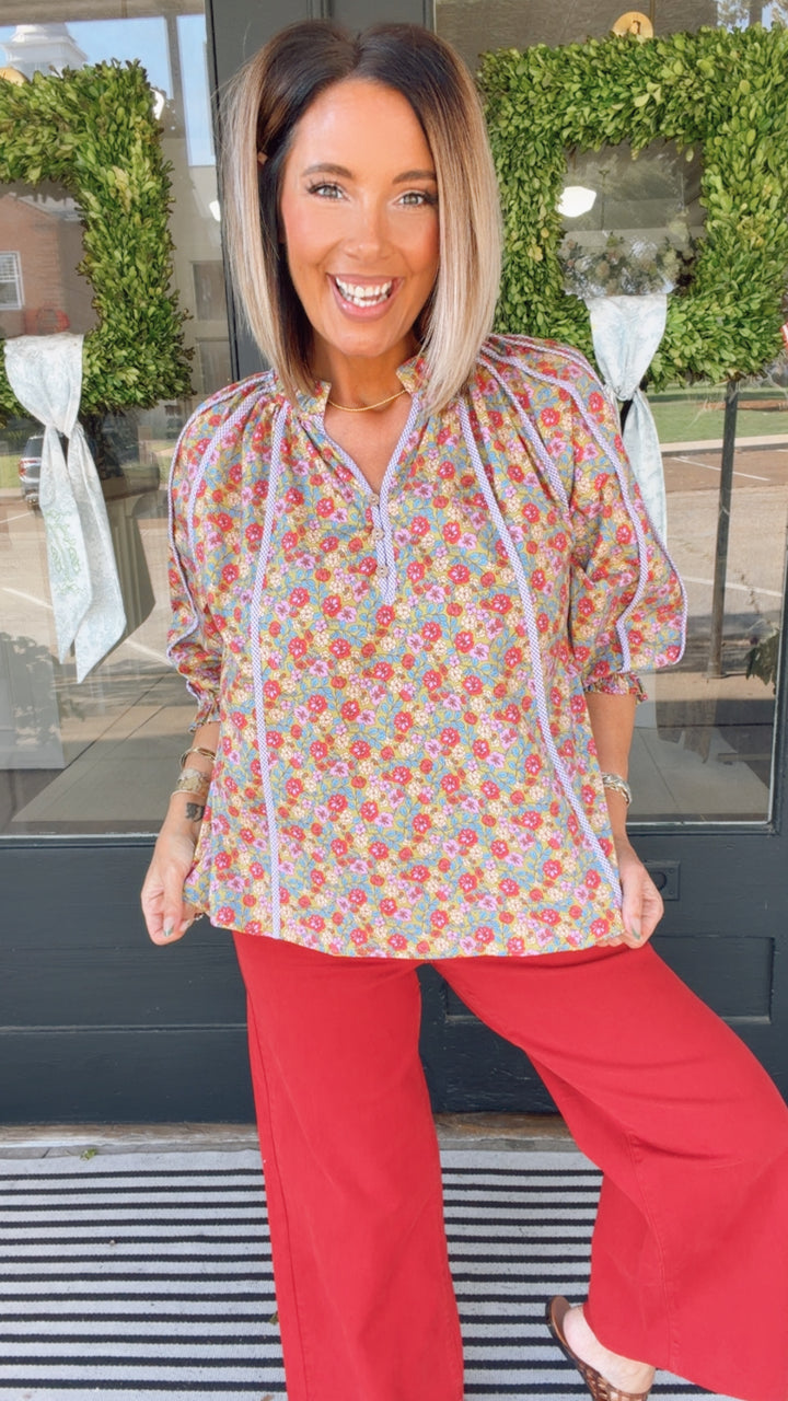 The Sage Garden Floral Top