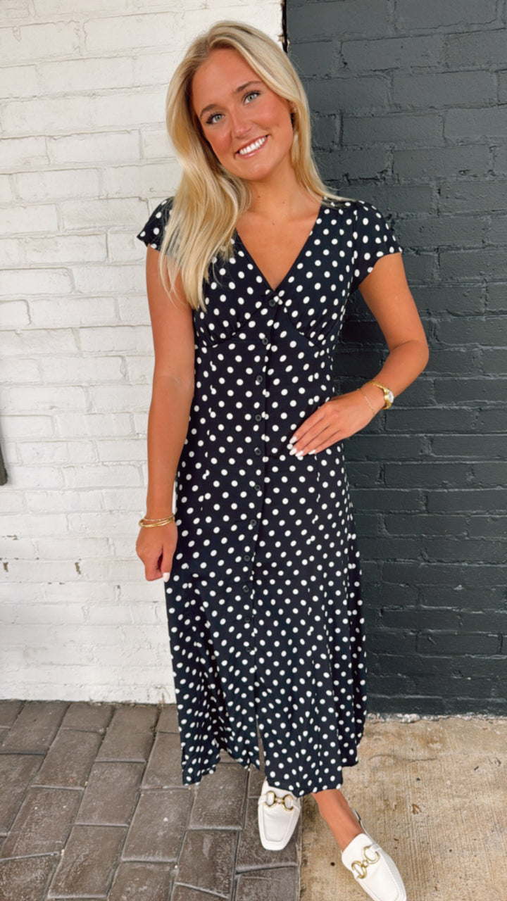 The Polkadot Button Down Dress