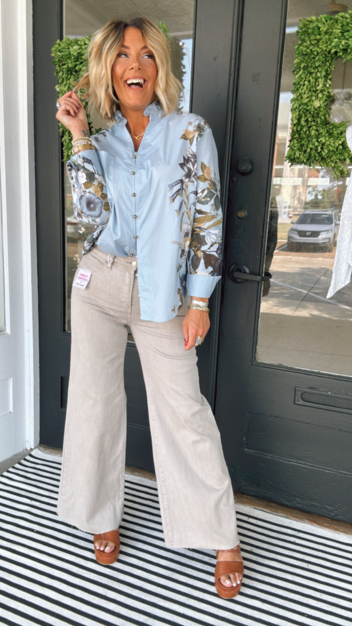 The Lurex Taupe Denim