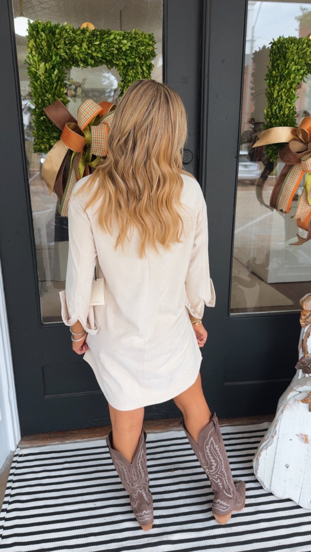 Suede Button Down Dress