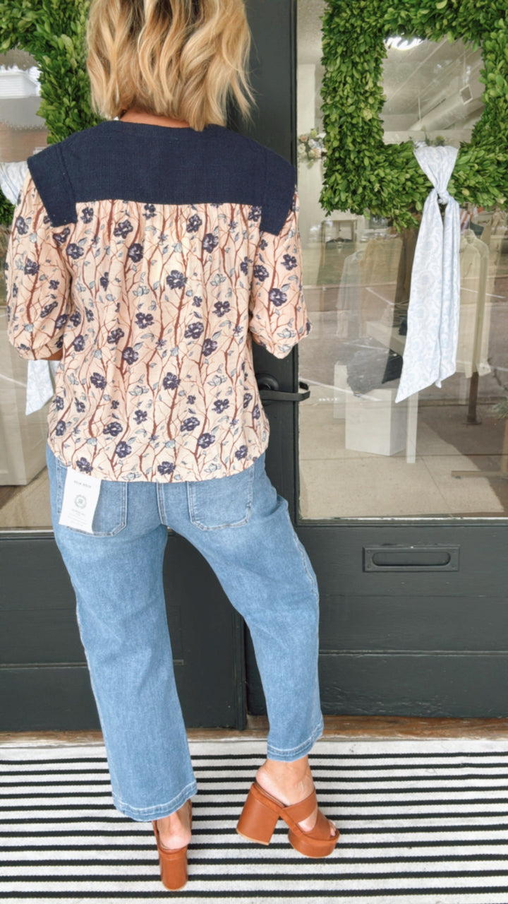Risen Crop Barrel Denim