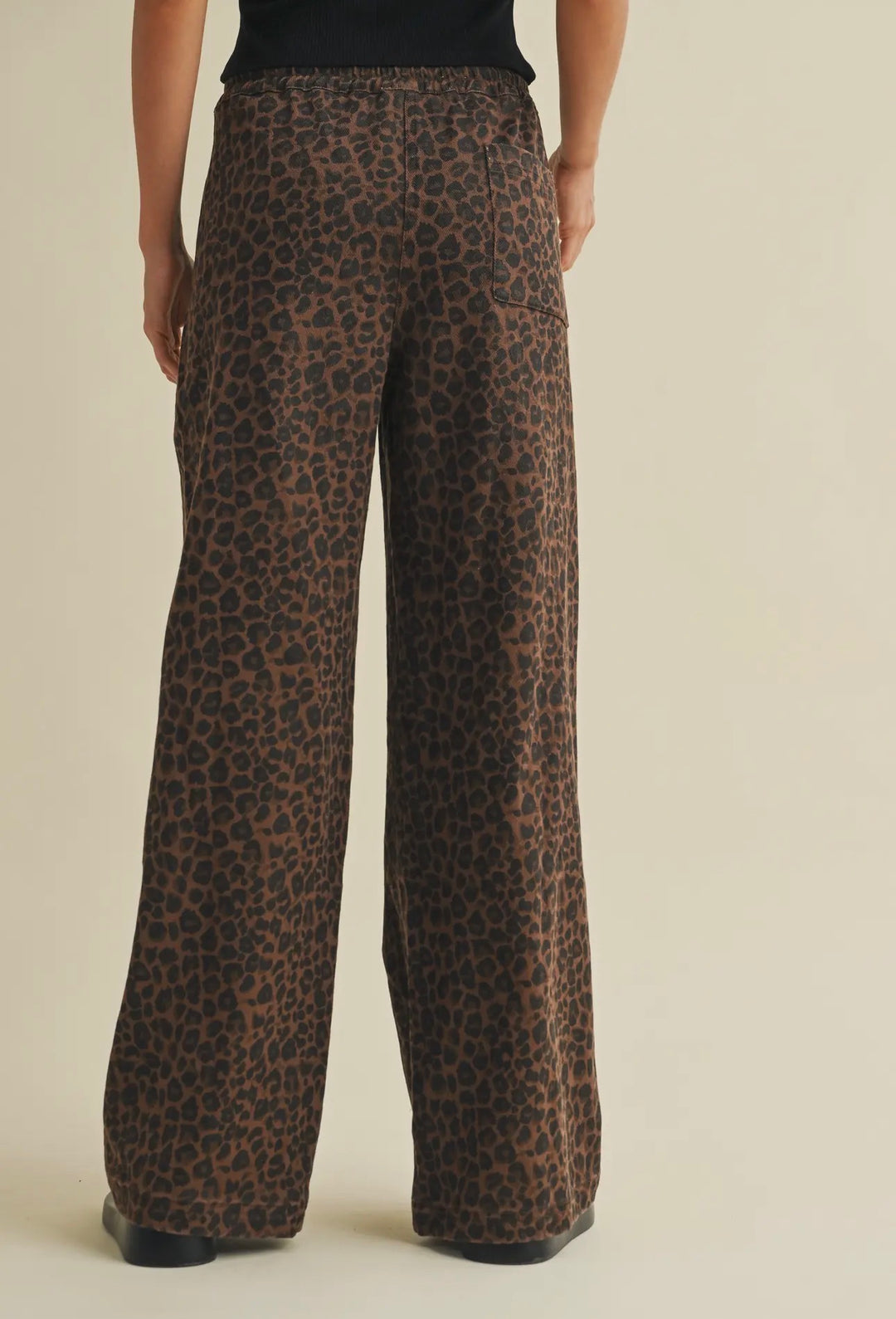 Leopard Print Wide Denim