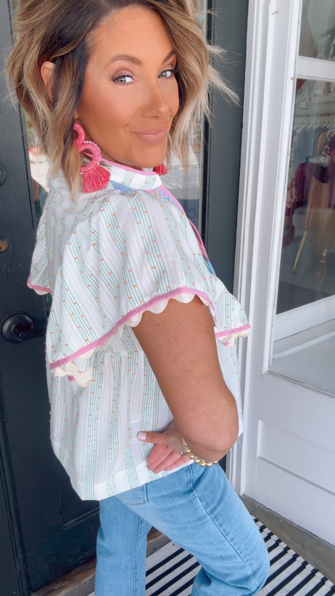 THML Garden Party Embroidered Blouse