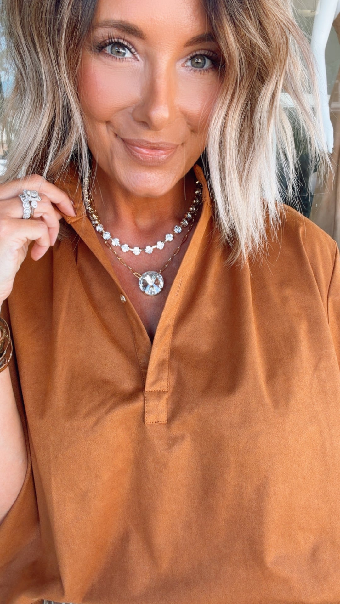 The Camel Suede Situation Top