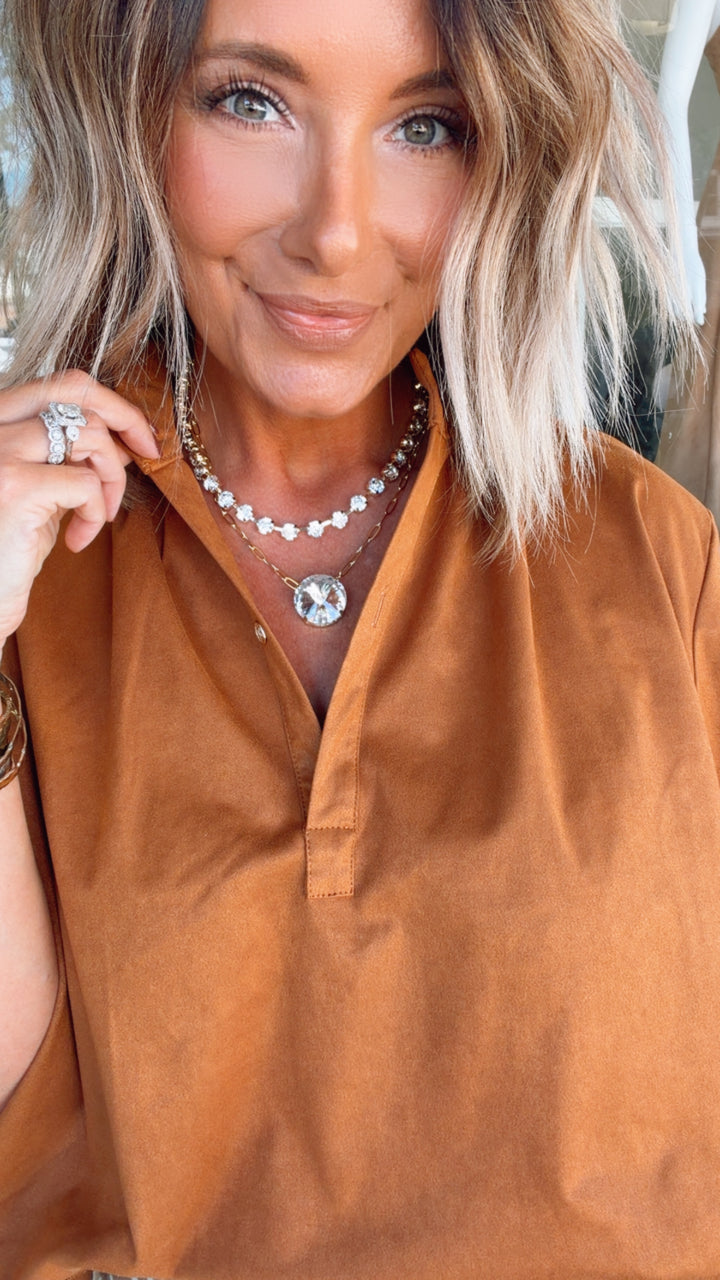 The Camel Suede Situation Top