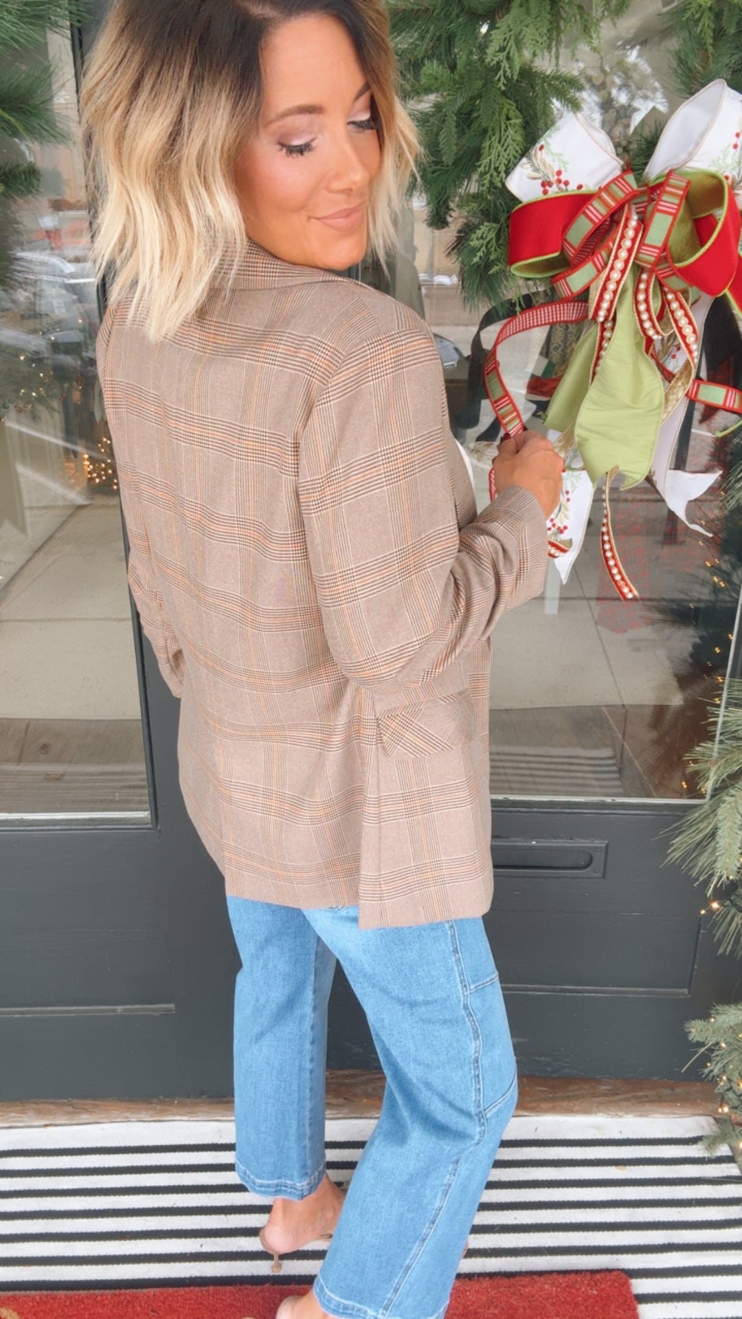 Skies Are Blue Plaid Blazer