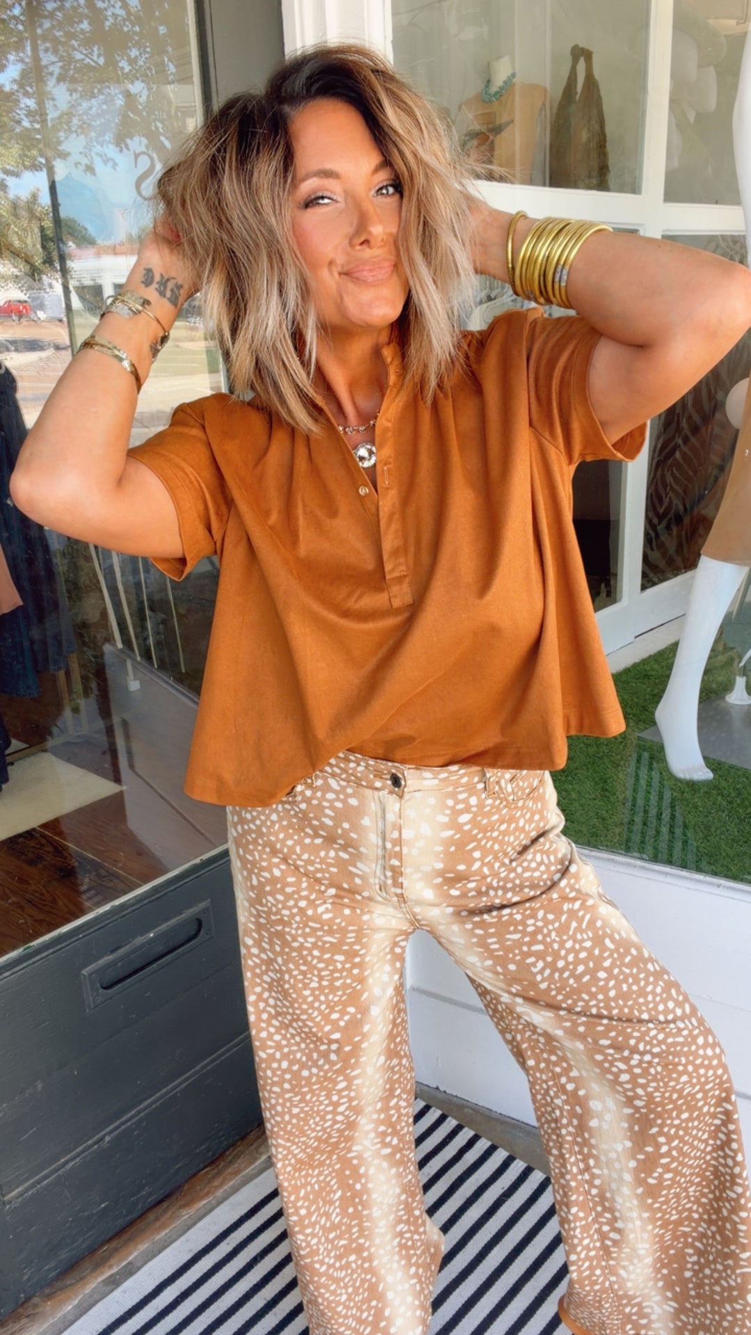 The Camel Suede Situation Top