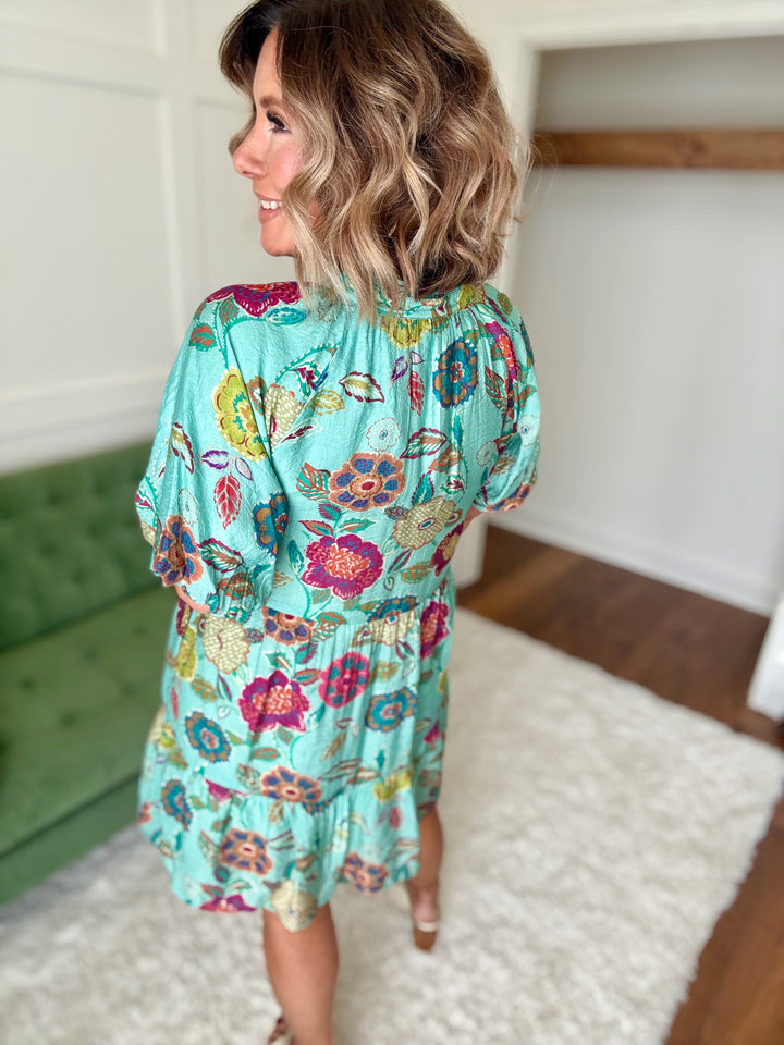 THML Puff Sleeve Floral Dress