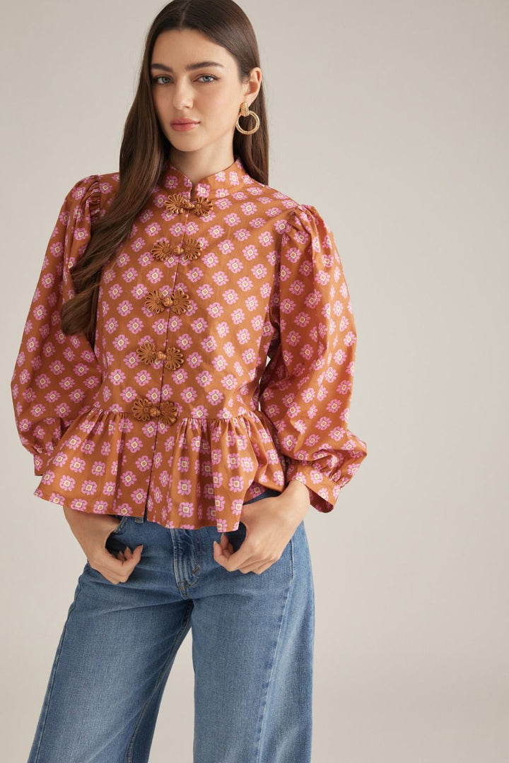The Retro Bloom Peplum Top