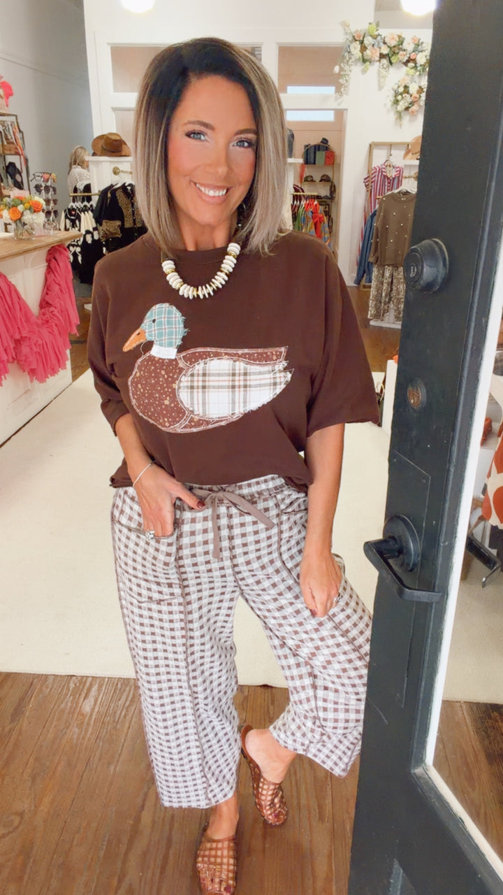 Mallard Duck Patchwork Dolman Sleeve Knit Top