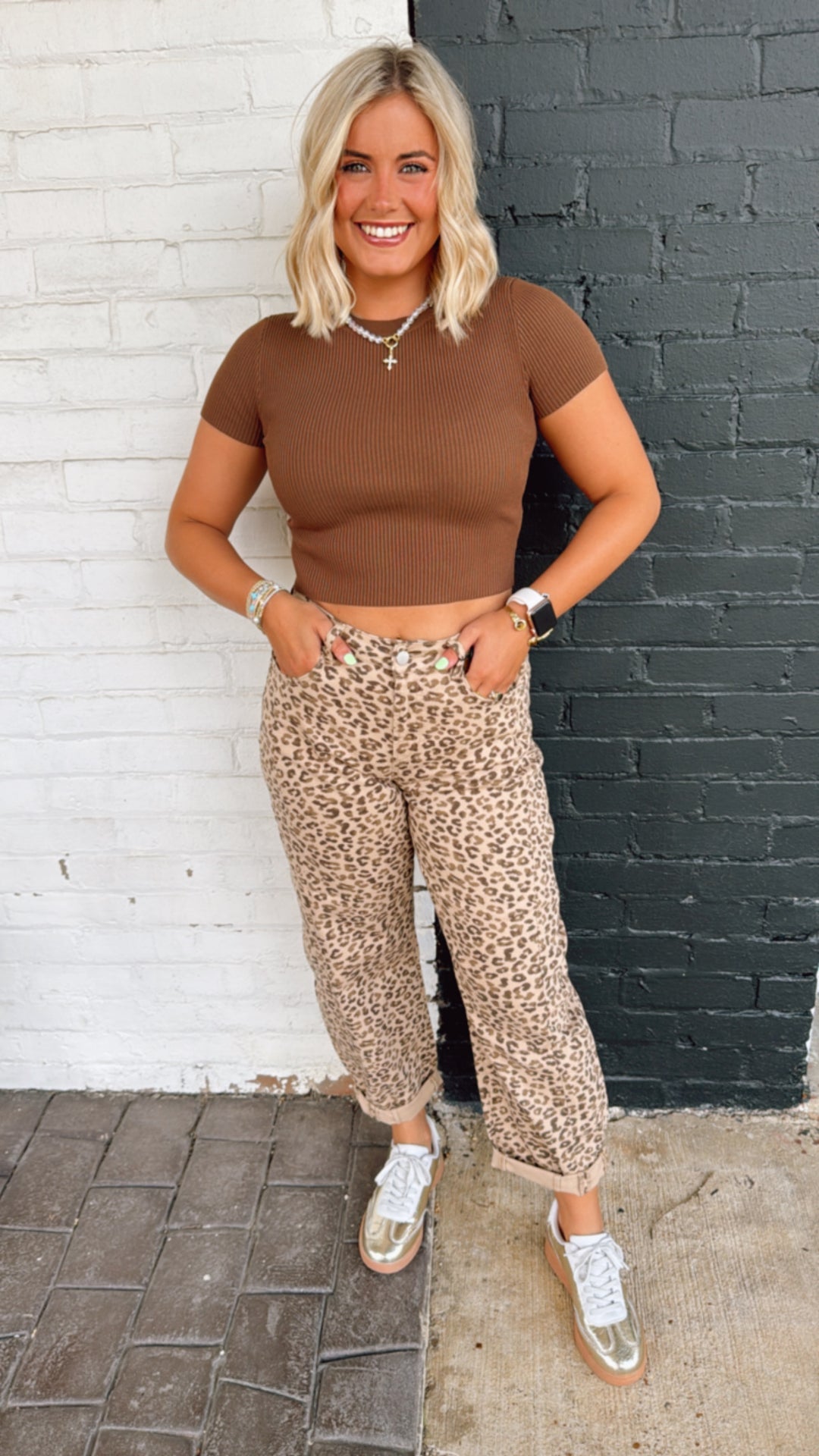 Crop Barrel Leopard Jeans