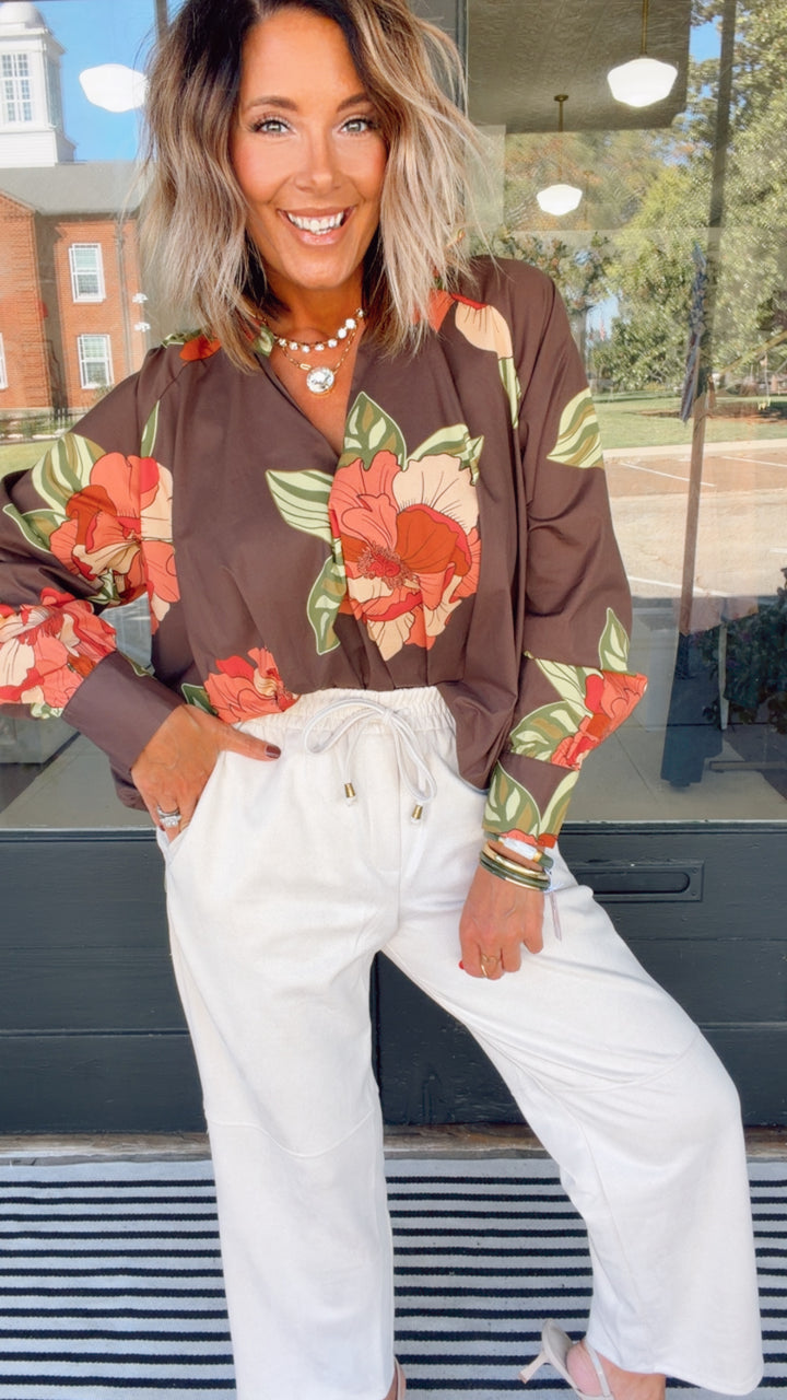 THML Autumn Blooms Floral Blouse