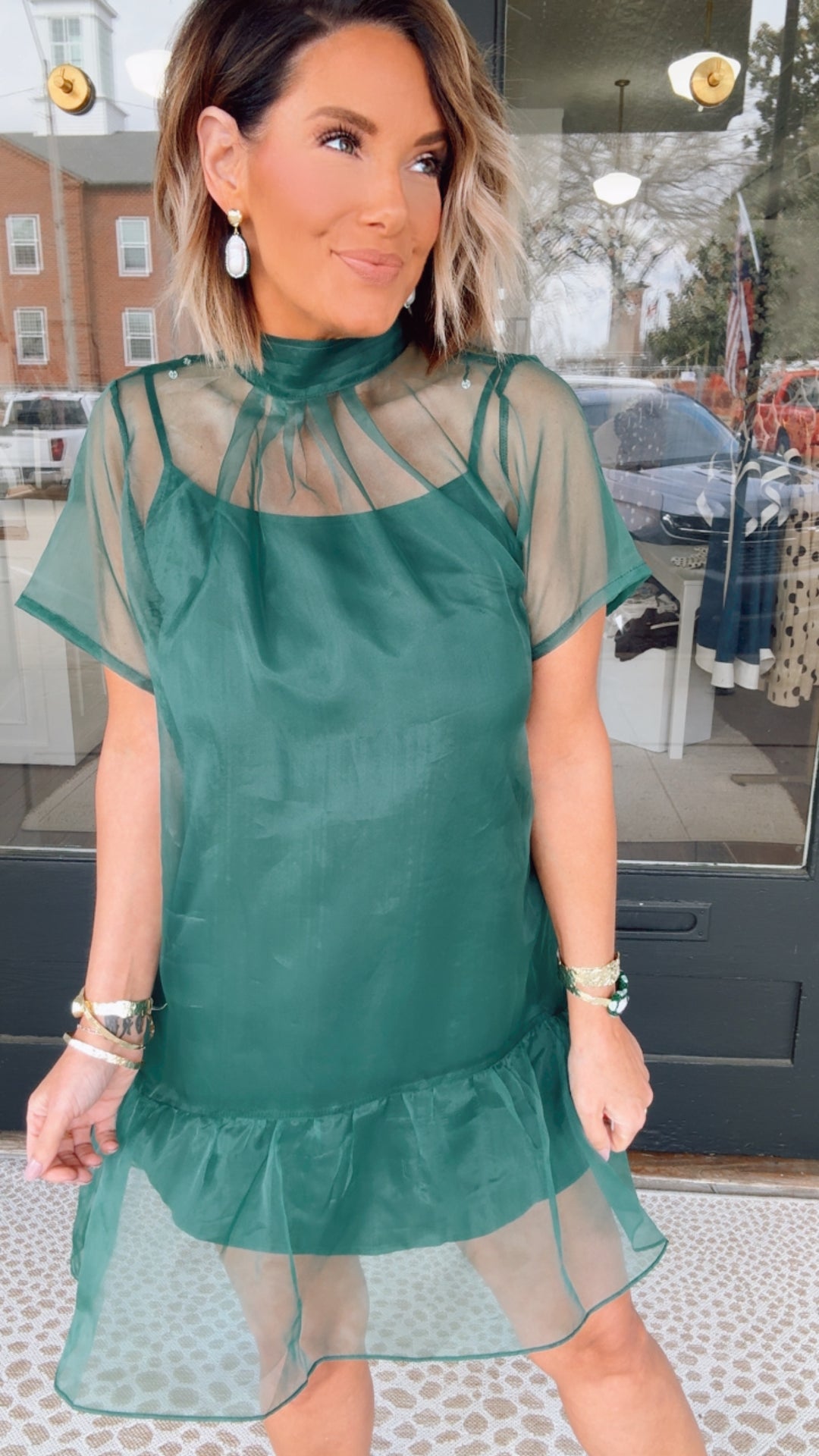 The Emerald Organza dress