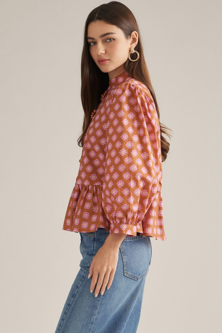 The Retro Bloom Peplum Top