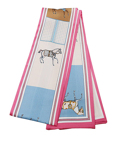 Horse Block Print Narrow Scarf