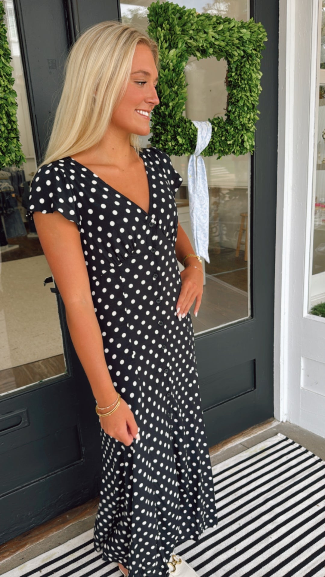 The Polkadot Button Down Dress