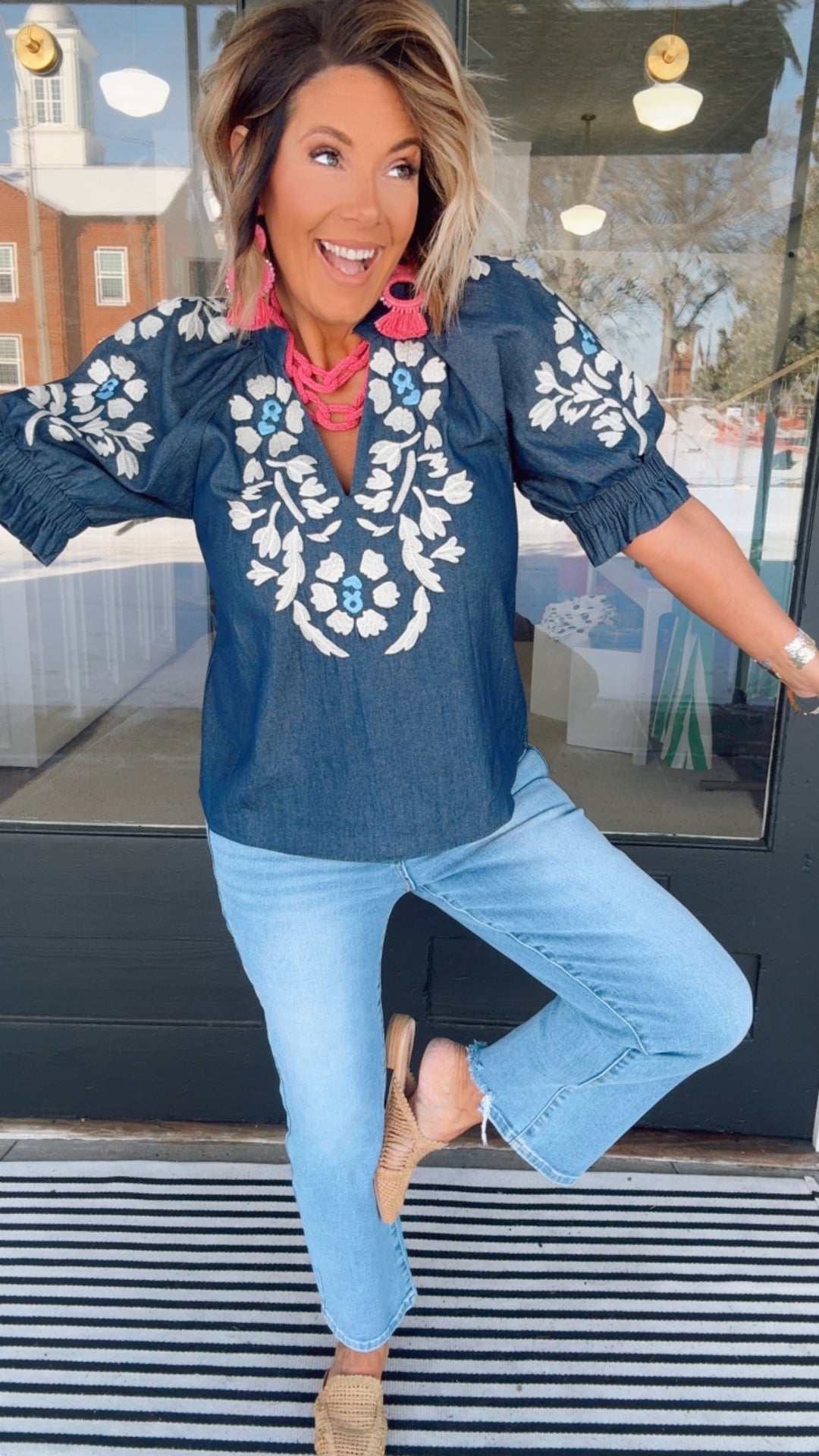 THML Bluebird Embroidered Blouse