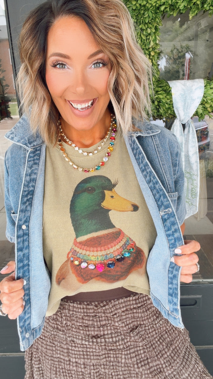 The Regal Duck Jeweled Graphic Tank