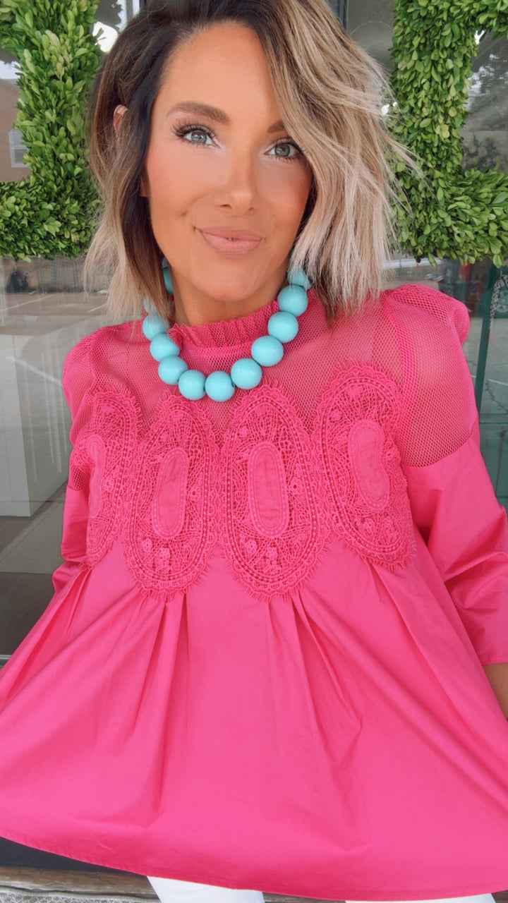 The Fuchsia Mesh Top