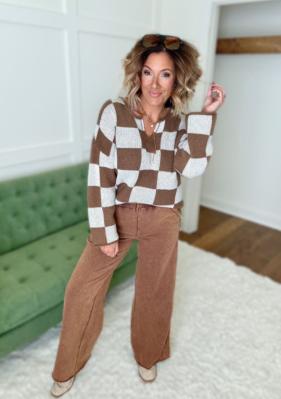 The Checkered Knit Sweater