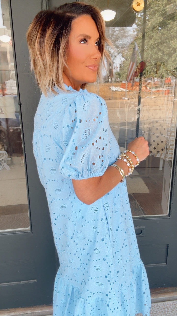 The Sunday in Blue Dress