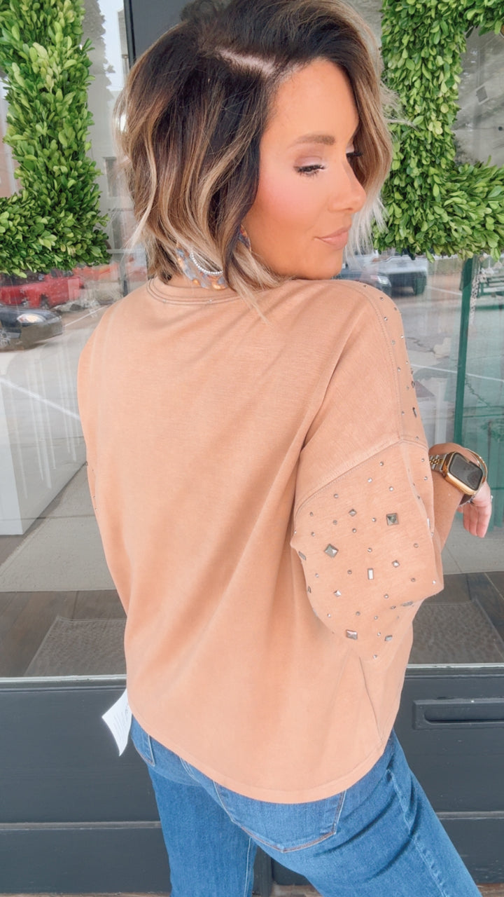 The Hotfix Studded Short Sleeve Top