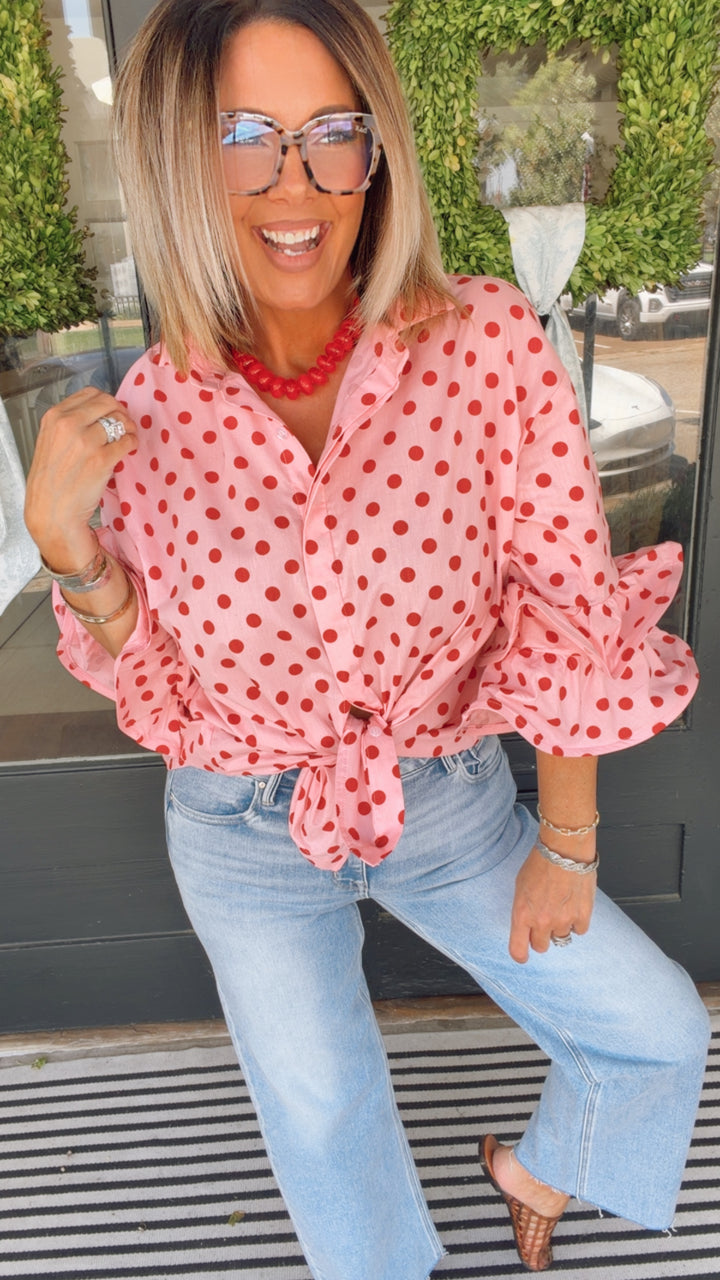 The Pretty in Pink Polka Top