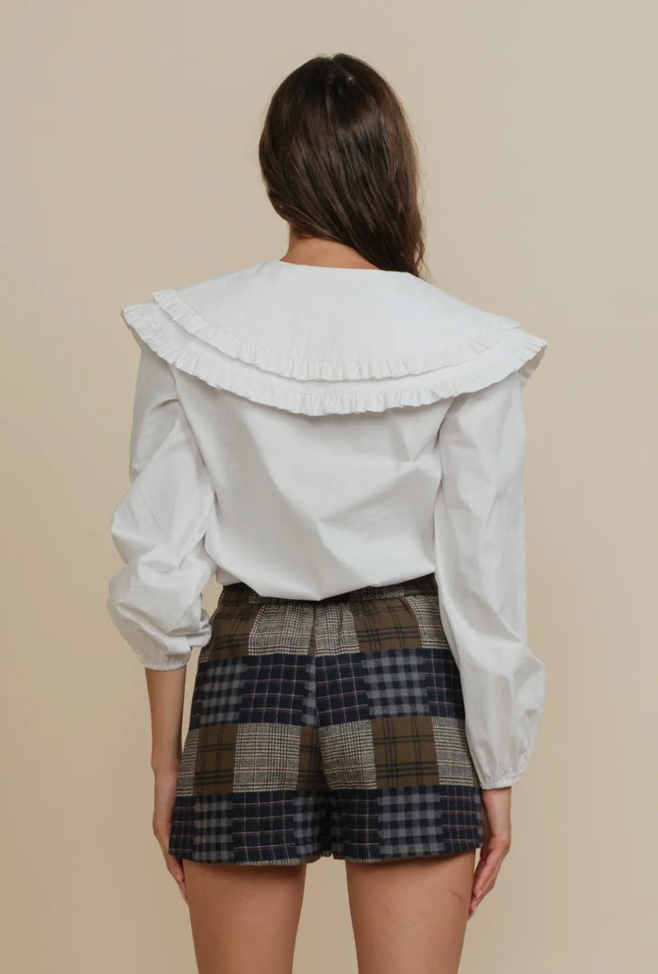 Double Ruffle Collar Top