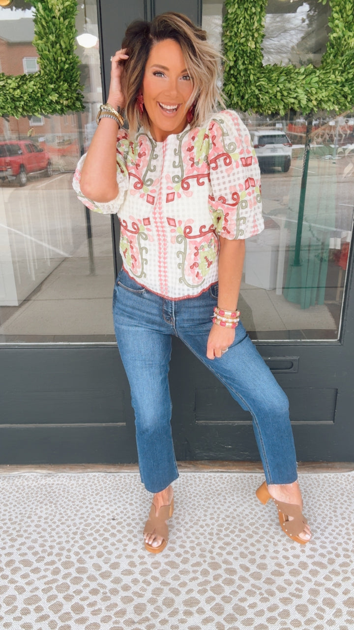 THML Rose' Scroll Top
