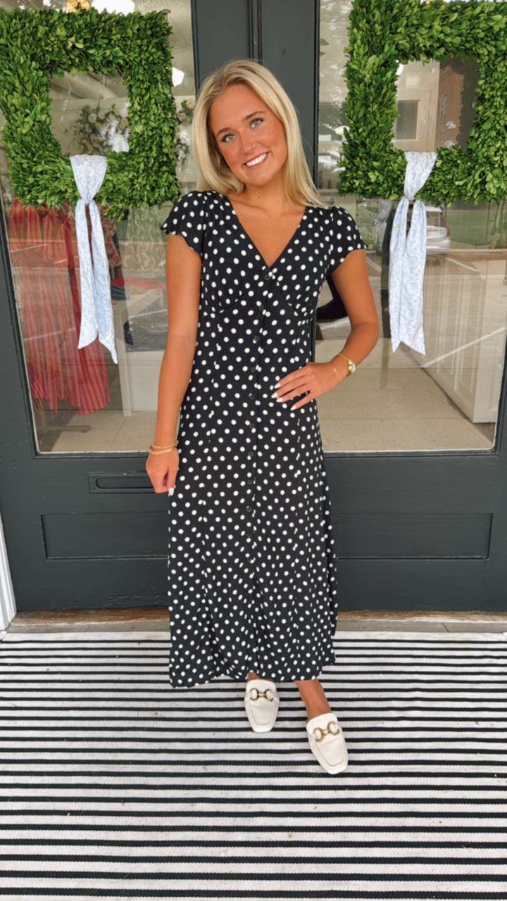The Polkadot Button Down Dress