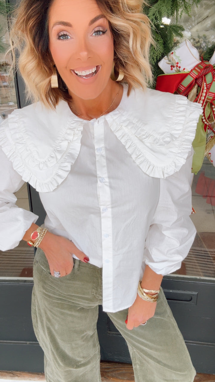 Double Ruffle Collar Top