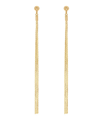 Ball Post Long Fringe Earrings