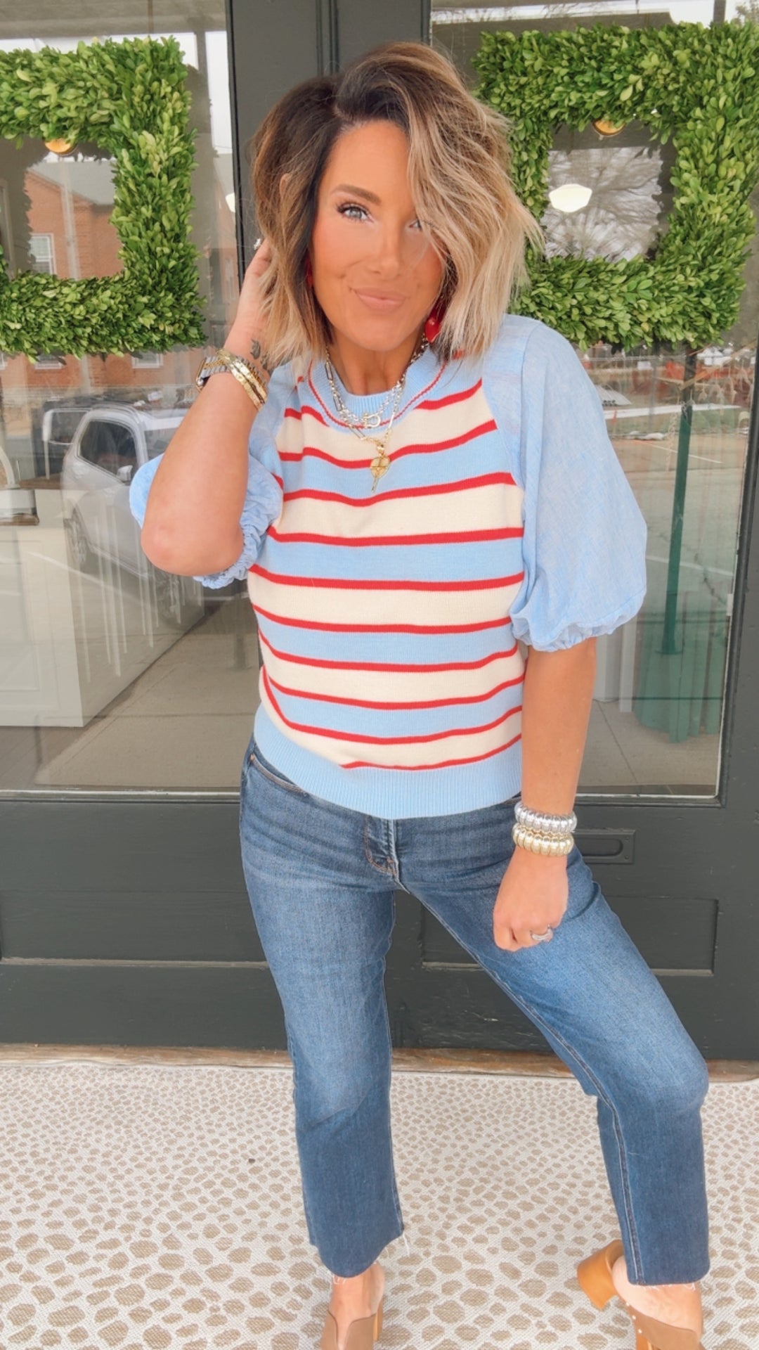 THML Blue Skies & Red Stripes Top