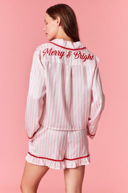 Merry & Bright Satin PJ Set