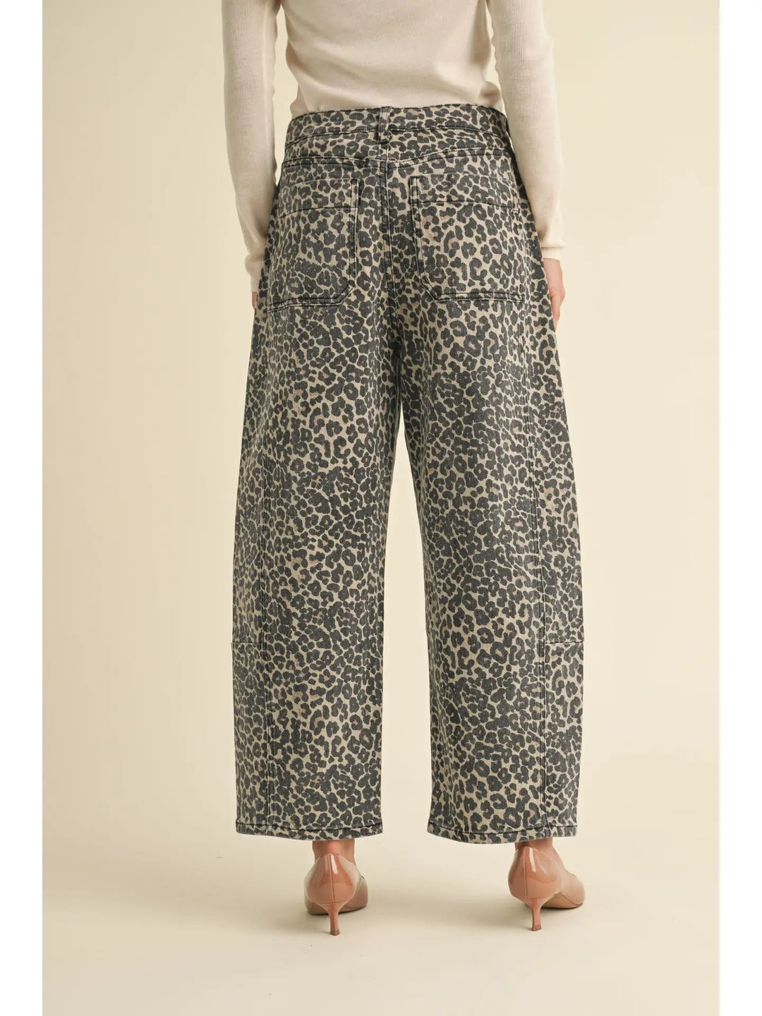 MIOU MUSE Leopard Barrel Pants
