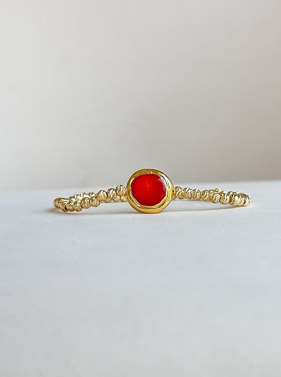 Easton Elle Beam Stretch Bracelet Polished Red Coral