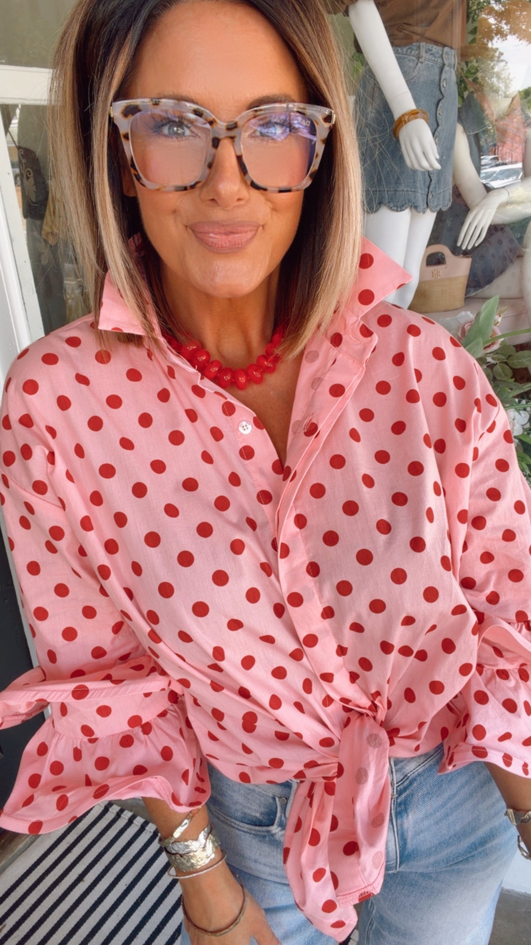 The Pretty in Pink Polka Top