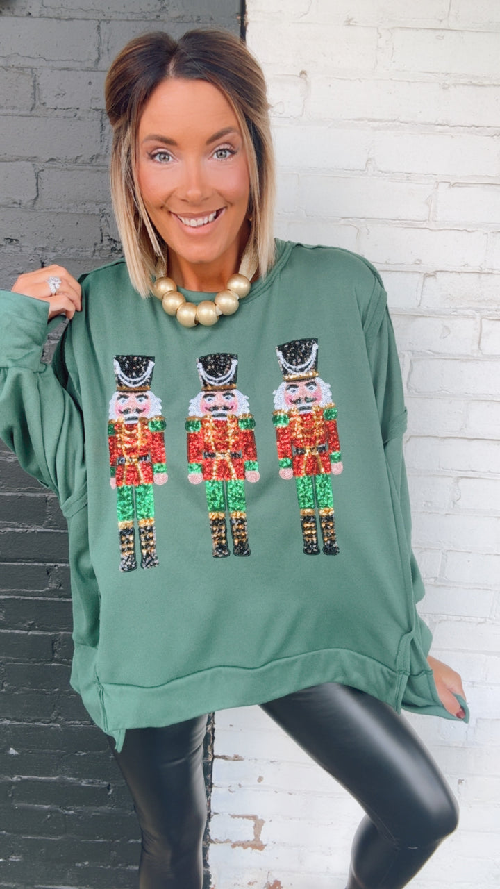 Christmas Sequin Nutcracker Sweatshirt