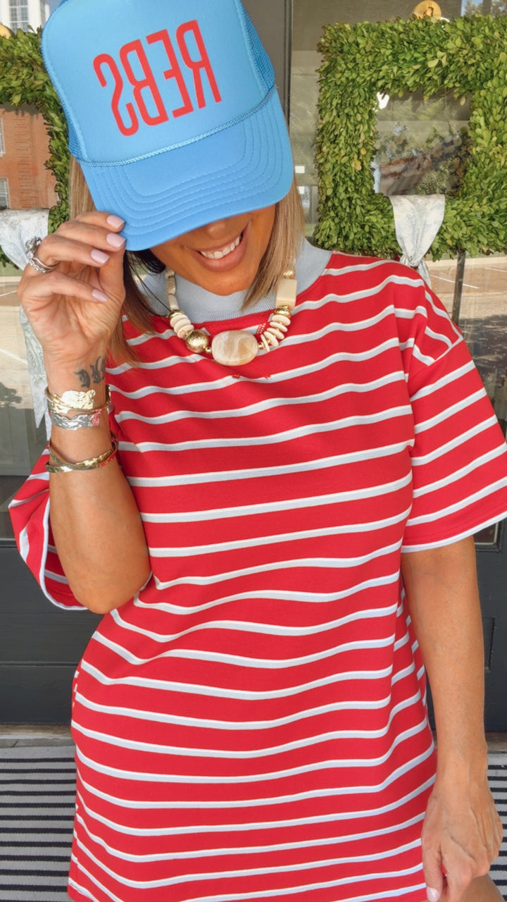 The Varsity Stripe T-shirt Dress