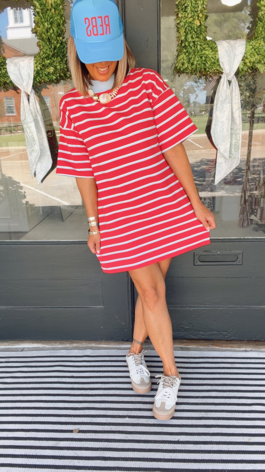 The Varsity Stripe T-shirt Dress