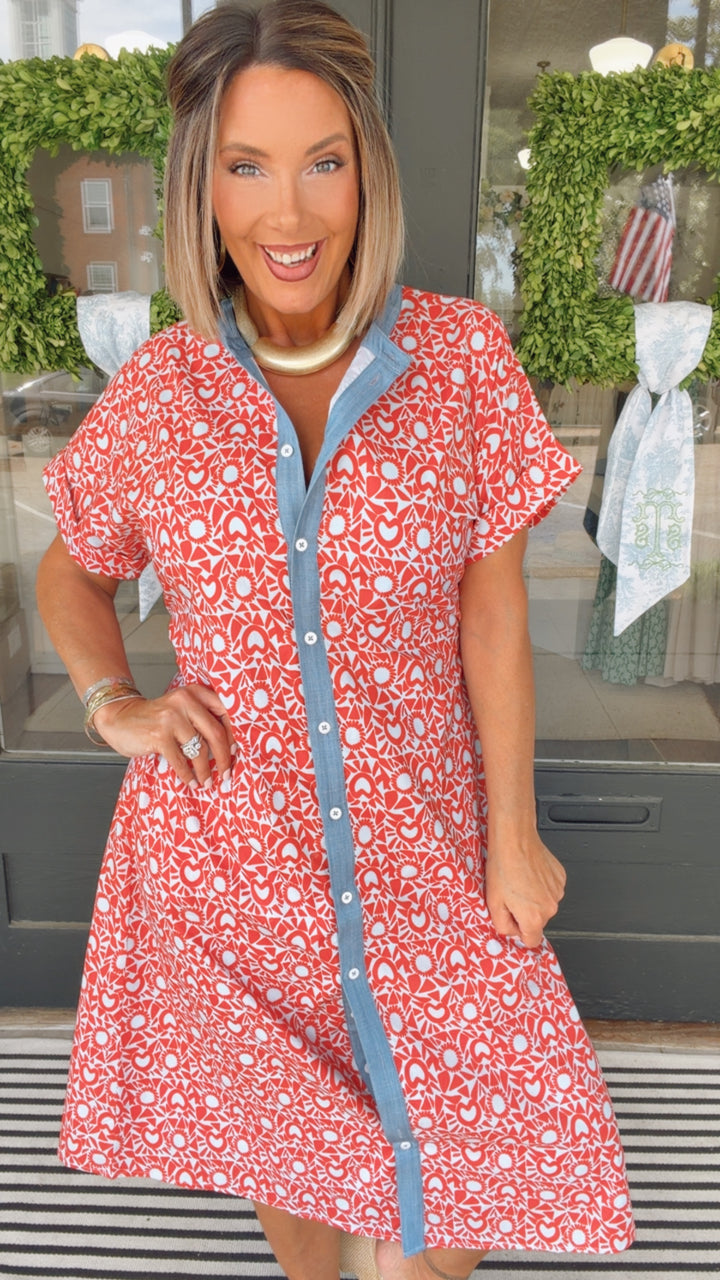 THML Americana Bloom Midi Dress