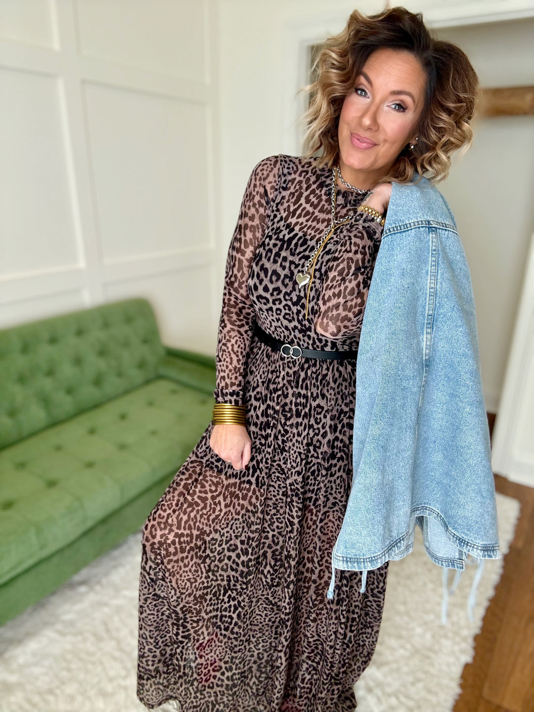 Mesh Animal Print Maxi