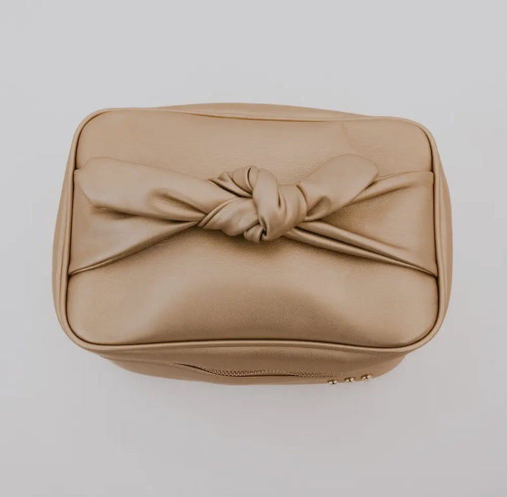 Gold Bow Madelyn Makeup Bag