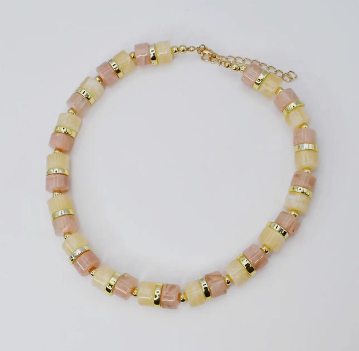 Chic Nude Beaded Necklace