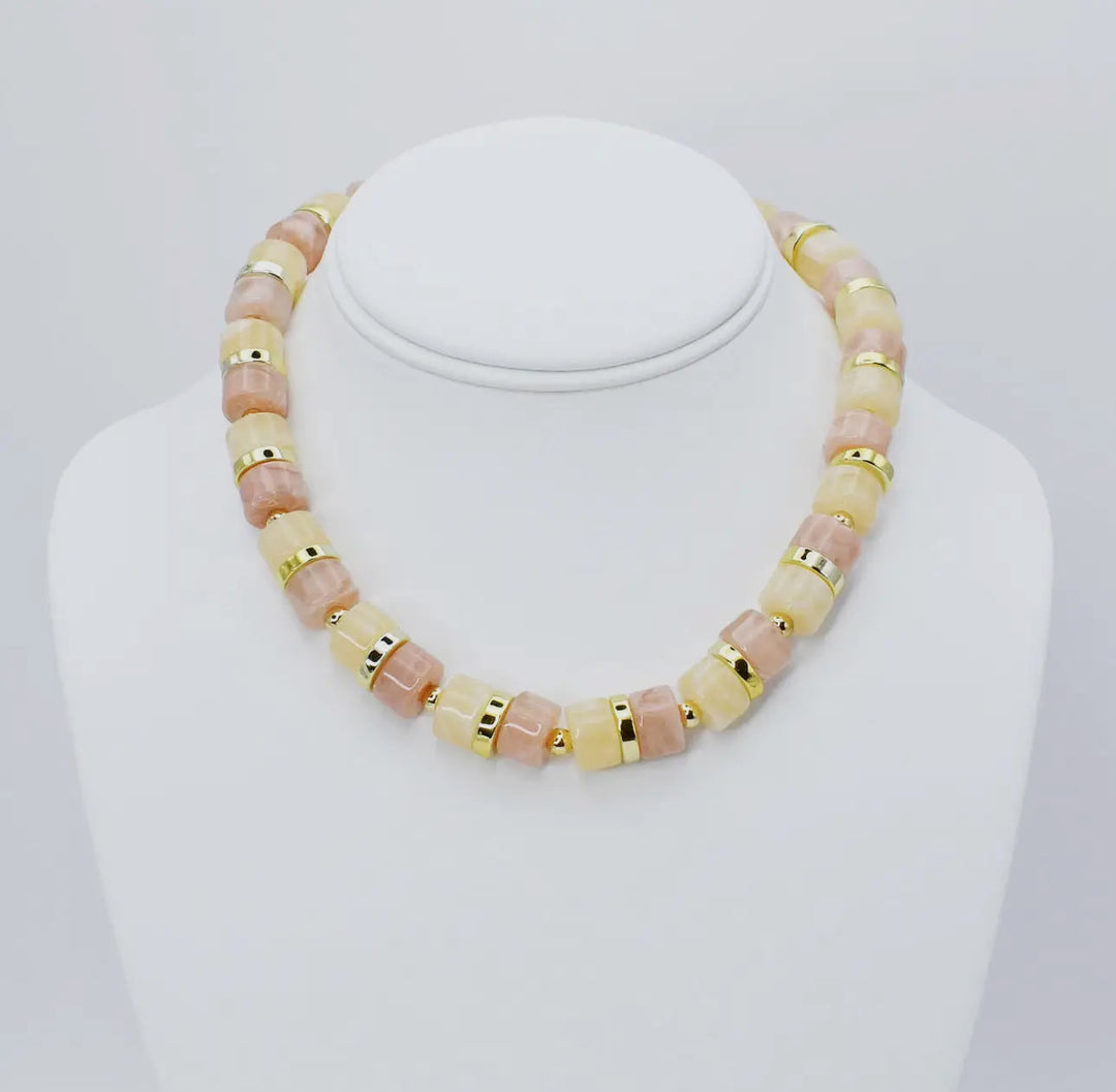 Chic Nude Beaded Necklace