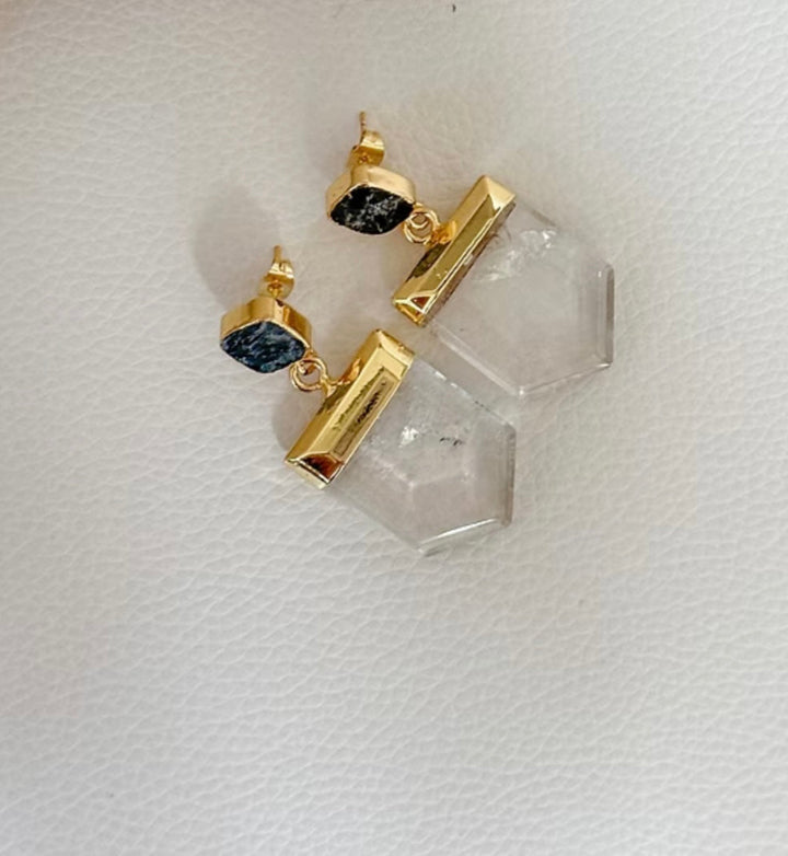 Easton Elle Black and Clear Crystal Earrings